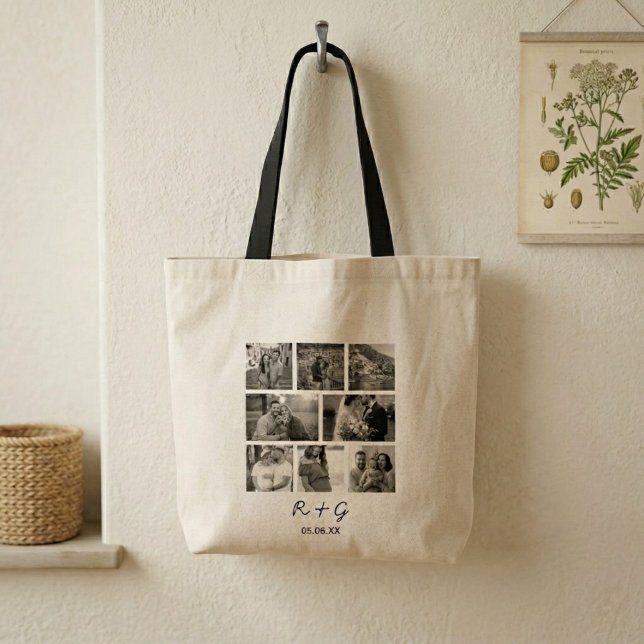 Personalized 8 Photo Collage Tote Bag (Creator Uploaded)