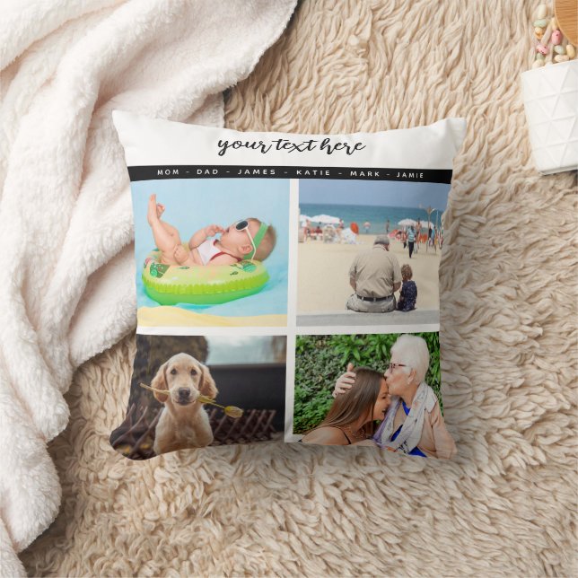 Personalized 8 Photo Family Love Memories Throw Pillow (Blanket)