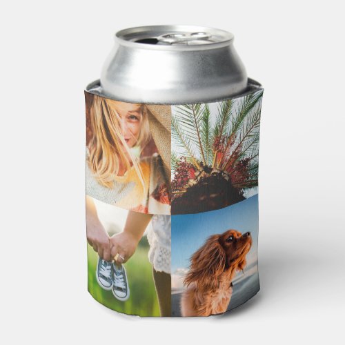 Personalized  8 Photo Template Double Sided Can Cooler