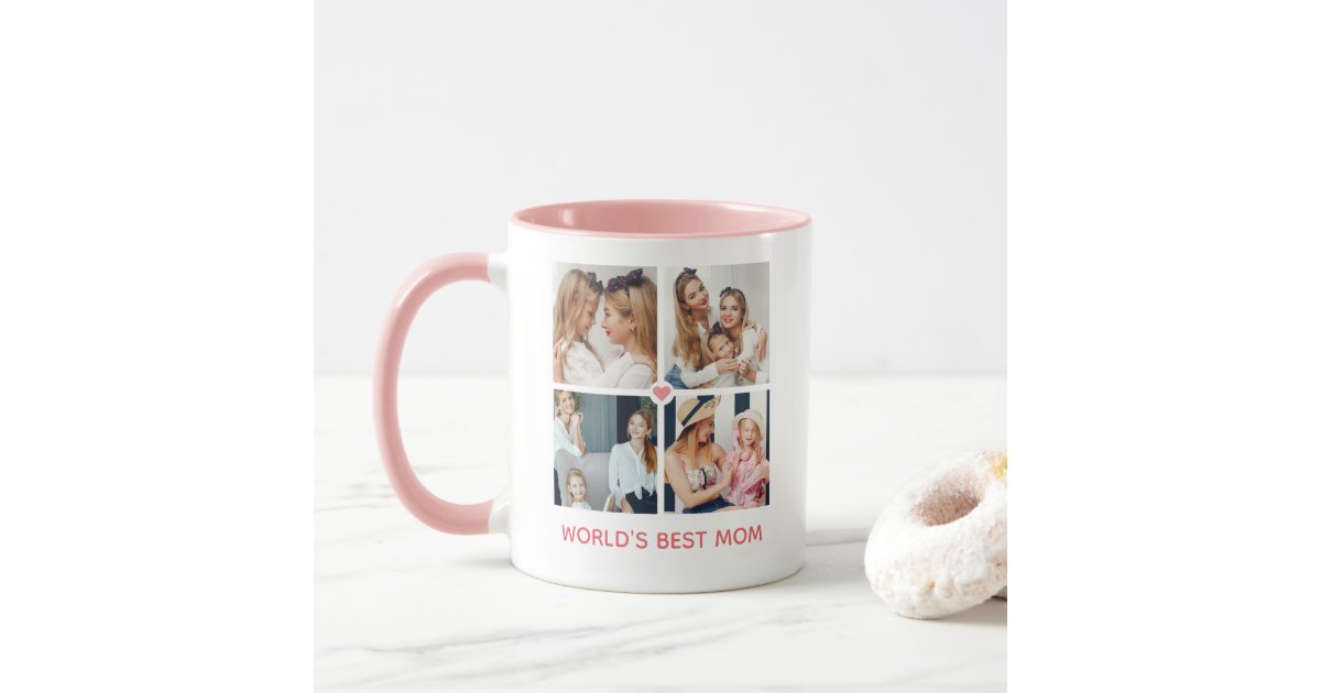 Personalized 8-photo 'World's Best Mom' Mug | Zazzle