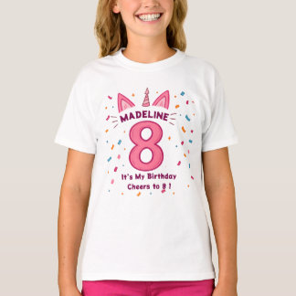 Personalized 8th Birthday Shirt for Girls
