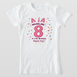 Personalized 8th Birthday Shirt for Girls