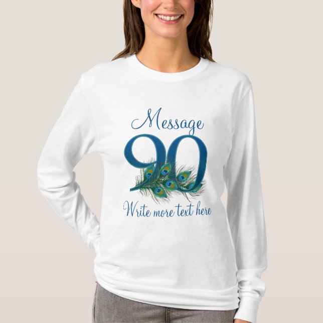 Personalized 90 classy 90th birthday anniversary T-Shirt (Front)