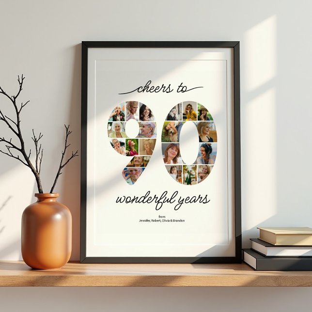 Personalized 90 Photo Collage Celebration Poster (Creator Uploaded)