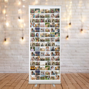 Personalized 90 Photo Collage Retractable Banner
