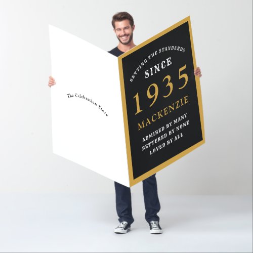 Personalized 90th Birthday 1935 Black Gold Huge