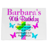 PERSONALIZED 90TH BIRTHDAY CHRISTIAN GIFT BAG