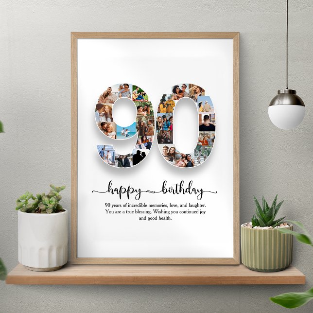 Personalized 90th Birthday Collage Poster (Creator Uploaded)