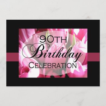 Personalized 90th Birthday Party Invitations by NightSweatsDiva at Zazzle