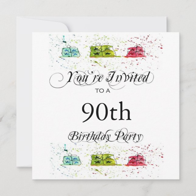 Personalized 90th Birthday Party Invitations (Front)