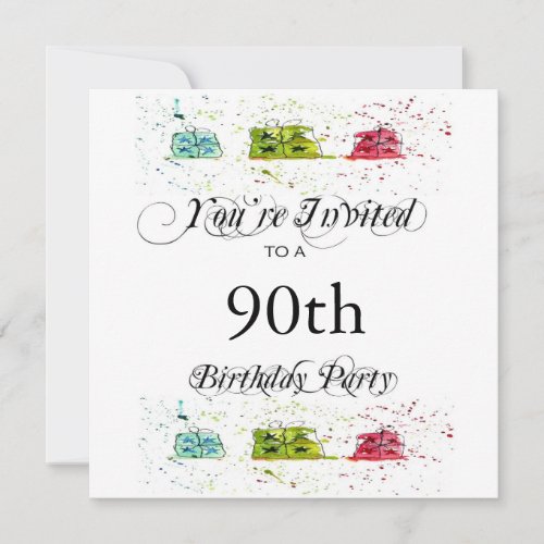 Personalized 90th Birthday Party Invitations