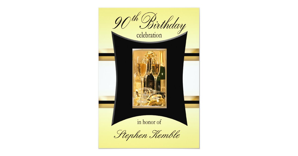 Personalized 90th Birthday Party Invitations | Zazzle.com