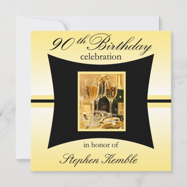 Personalized 90th Birthday Party Invitations (Front)