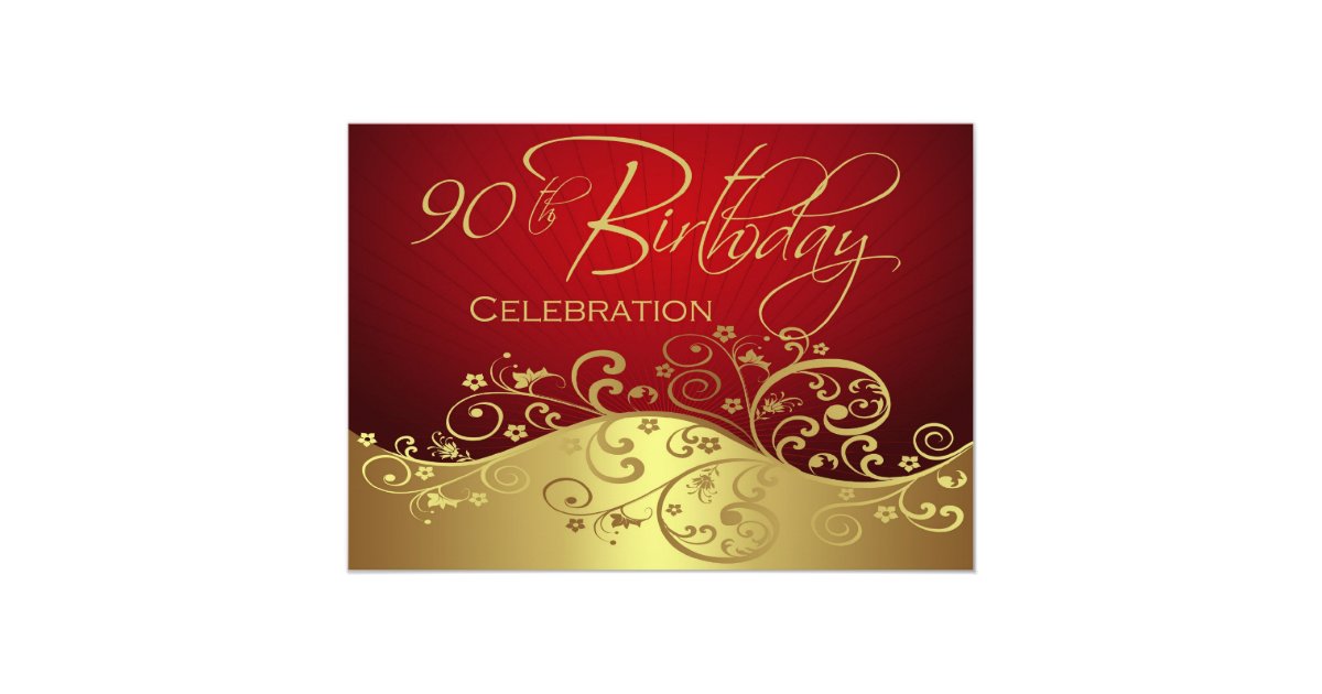 Custom 90Th Birthday Invitations 2