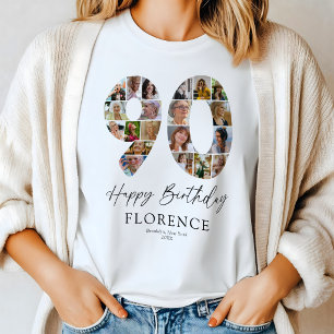 Personalized 90th Birthday Photo Collage T-Shirt