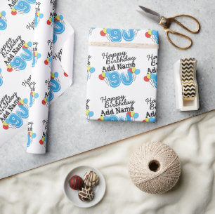 Personalized 90th Birthday Wrapping Paper