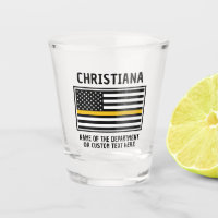 Personalized 911 Dispatcher Flag Thin Gold Line