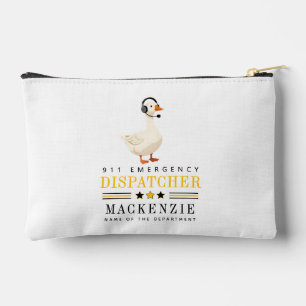 Personalized 911 Dispatcher Goose With Headset Accessory Pouch
