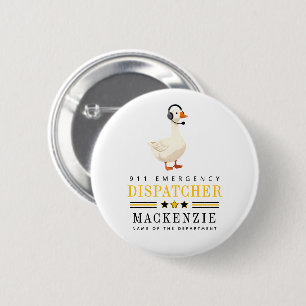 Personalized 911 Dispatcher Goose With Headset Button