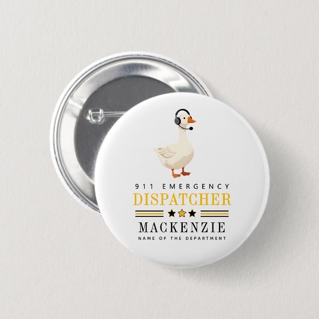 Personalized 911 Dispatcher Goose With Headset Button (Front & Back)