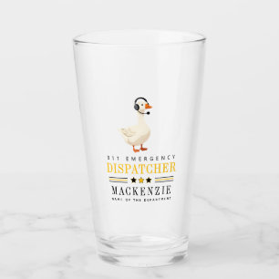 Personalized 911 Dispatcher Goose With Headset Glass