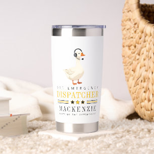Personalized 911 Dispatcher Goose With Headset Insulated Tumbler