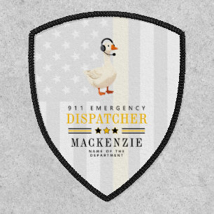 Personalized 911 Dispatcher Goose With Headset Patch