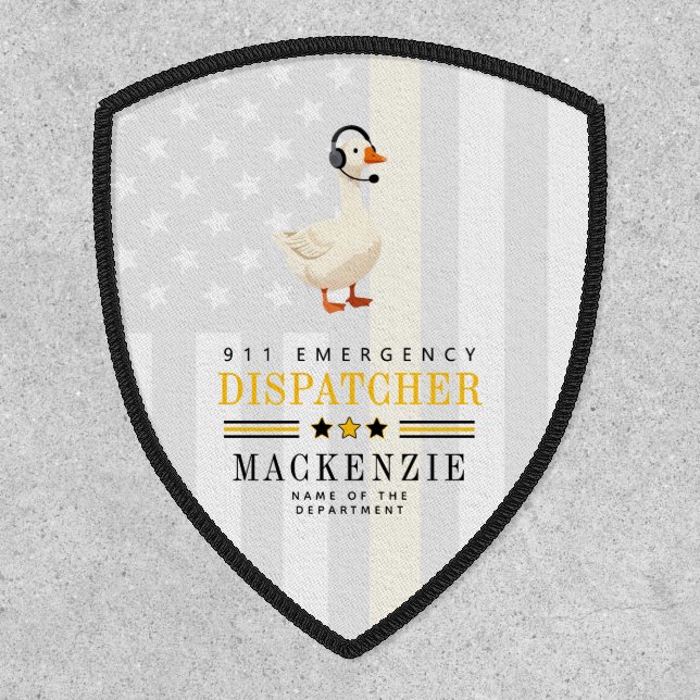 Personalized 911 Dispatcher Goose With Headset Patch (Front)