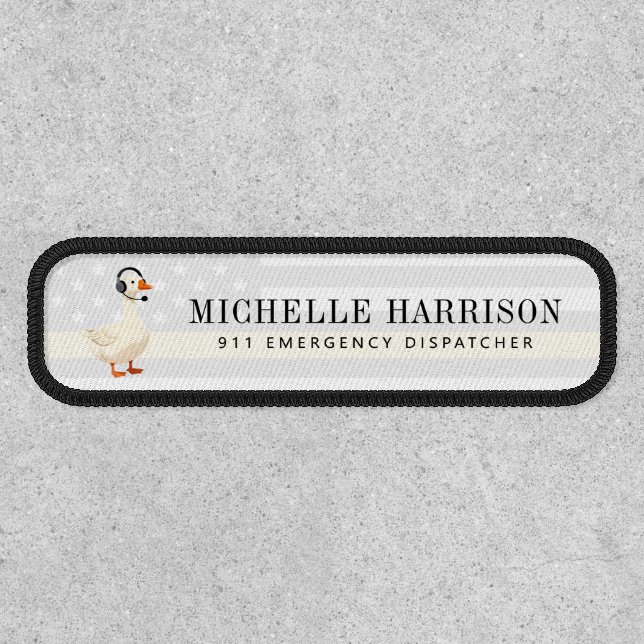 Personalized 911 Dispatcher Goose With Headset Patch (Front)