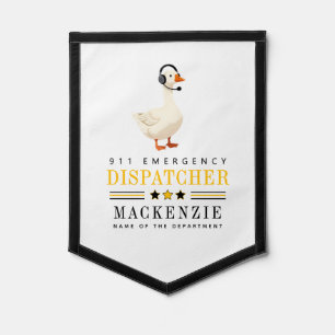 Personalized 911 Dispatcher Goose With Headset Pennant