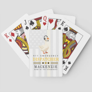Personalized 911 Dispatcher Goose With Headset  Poker Cards
