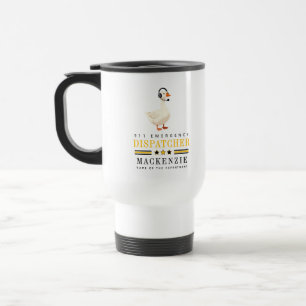 Personalized 911 Dispatcher Goose With Headset Travel Mug