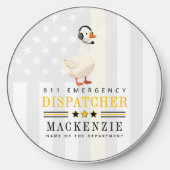 Personalized 911 Dispatcher Goose With Headset Wireless Charger (Front)