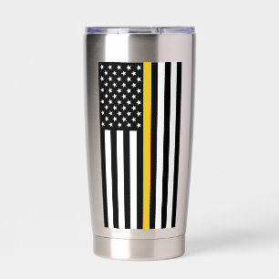 Personalized 911 Dispatcher Thin Gold Line Flag Insulated Tumbler