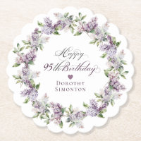 Personalized 95th Birthday Purple Lilac Flower