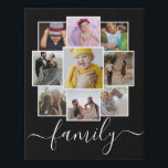Personalized 9 Photo and Text Photo Collage Family Faux Canvas Print<br><div class="desc">Make a Personalized family nine Photo keepsake wall art  - Faux Wrapped Canvas Print from Ricaso - add your own photos and text - photo collage keepsake gifts</div>
