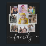Personalized 9 Photo and Text Photo Collage Family Faux Canvas Print<br><div class="desc">Make a Personalized family nine Photo keepsake wall art  - Faux Wrapped Canvas Print from Ricaso - add your own photos and text - photo collage keepsake gifts</div>