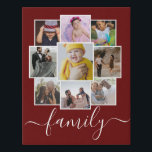 Personalized 9 Photo and Text Photo Collage Family Faux Canvas Print<br><div class="desc">Make a Personalized family nine Photo keepsake wall art  - Faux Wrapped Canvas Print from Ricaso - add your own photos and text - photo collage keepsake gifts</div>