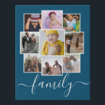 Personalized 9 Photo and Text Photo Collage Family Faux Canvas Print<br><div class="desc">Make a Personalized family nine Photo keepsake wall art - Faux Wrapped Canvas Print from Ricaso - add your own photos and text - photo collage keepsake gifts</div>