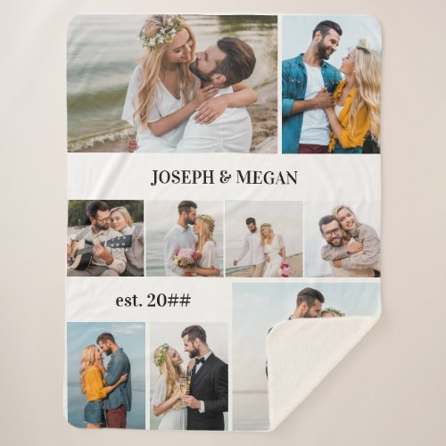 Personalized 9 Photo Collage Black and White