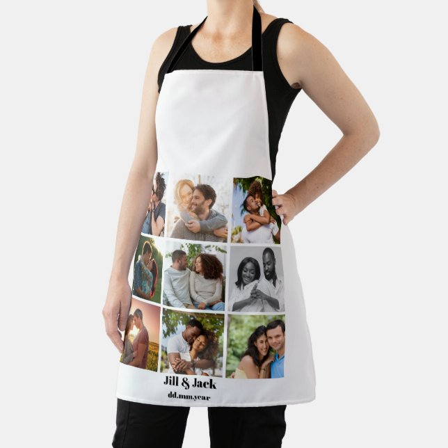 Personalized 9 Photo Collage Template for Couples Apron (Insitu)