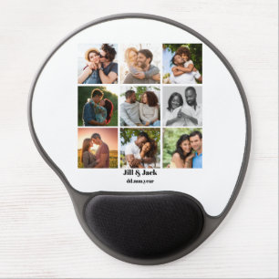 Personalized 9 Photo Collage Template for Couples Gel Mouse Pad