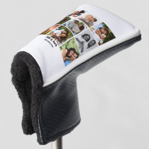 Personalized 9 Photo Collage Template for Couples Golf Head Cover