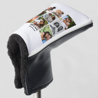 Personalized 9 Photo Collage Template for Couples Golf Head Cover