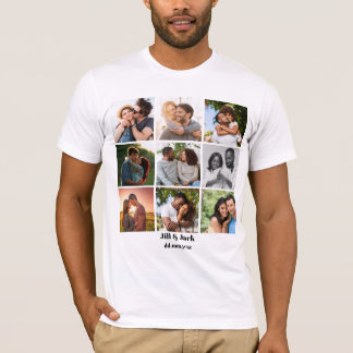 Personalized 9 Photo Collage Template for Couples T-Shirt