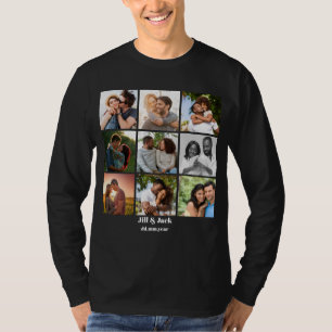 Personalized 9 Photo Collage Template for Couples T-Shirt