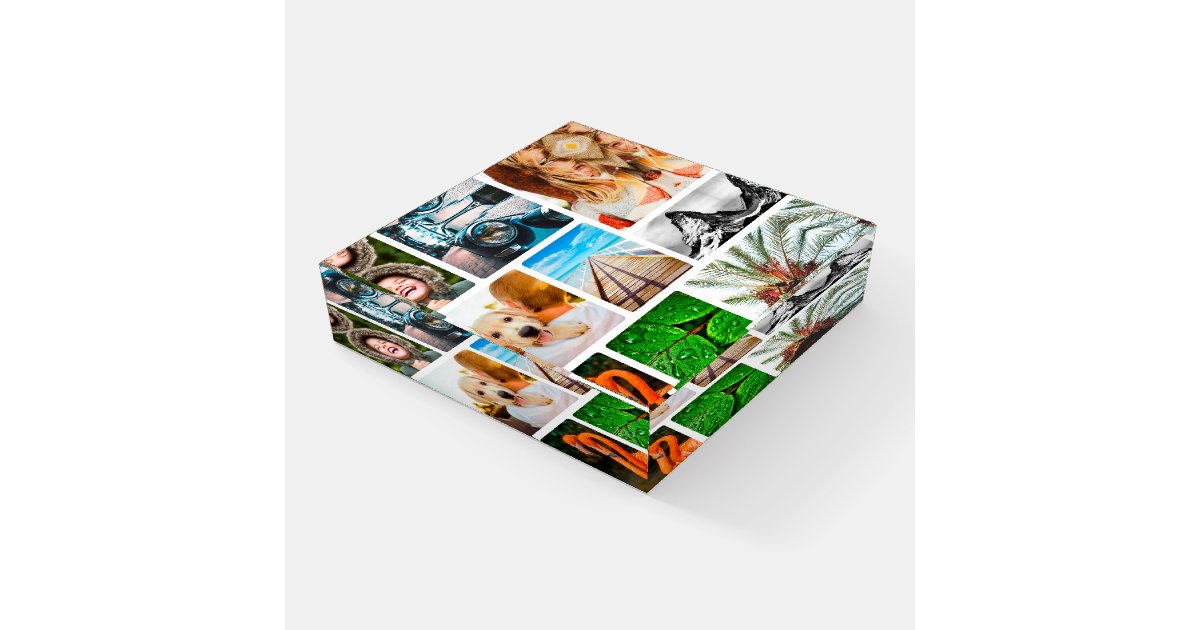 Download Personalized 9 Photo Collage Template Framed Paperweight Zazzle Com