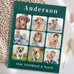 Personalized 9 Photo Collage Trendy Emerald Green Planner<br><div class="desc">Custom photo collage calendar planner. Our fun photo planner has 9 photos to personalize and name. Design is on front and back. Customize with family photos, favorite kids pictures, pet photos, and all your dog photos! COPYRIGHT © 2020 Judy Burrows, Black Dog Art - All Rights Reserved. Personalized 9 Photo...</div>