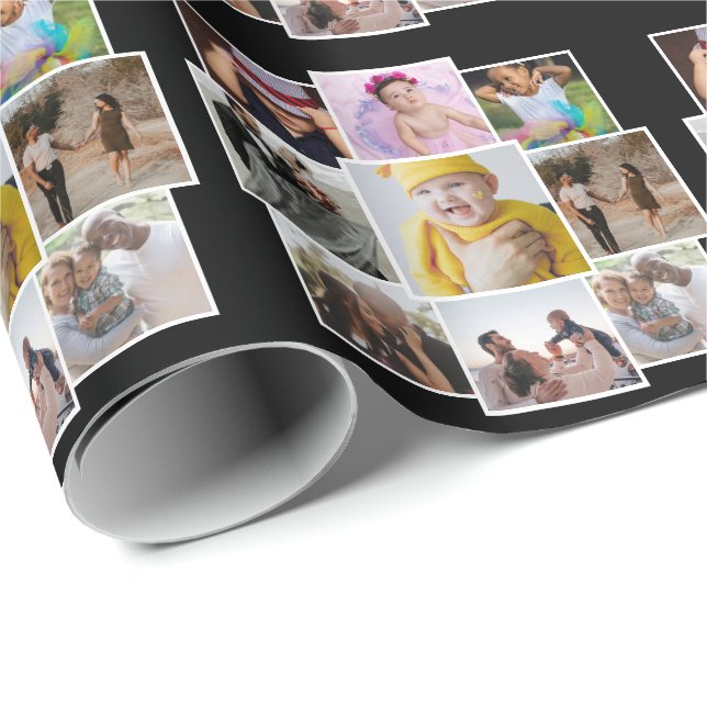 Personalized 9 Photo Collage Wrapping Paper (Roll Corner)