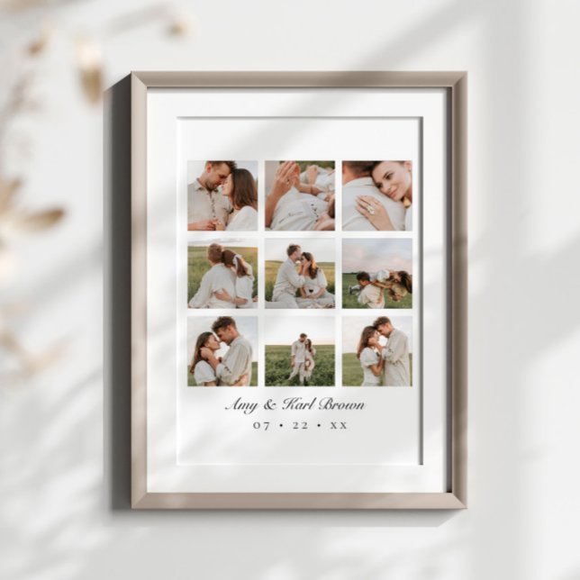Personalized 9 Photo Couples Collage Poster (Creator Uploaded)